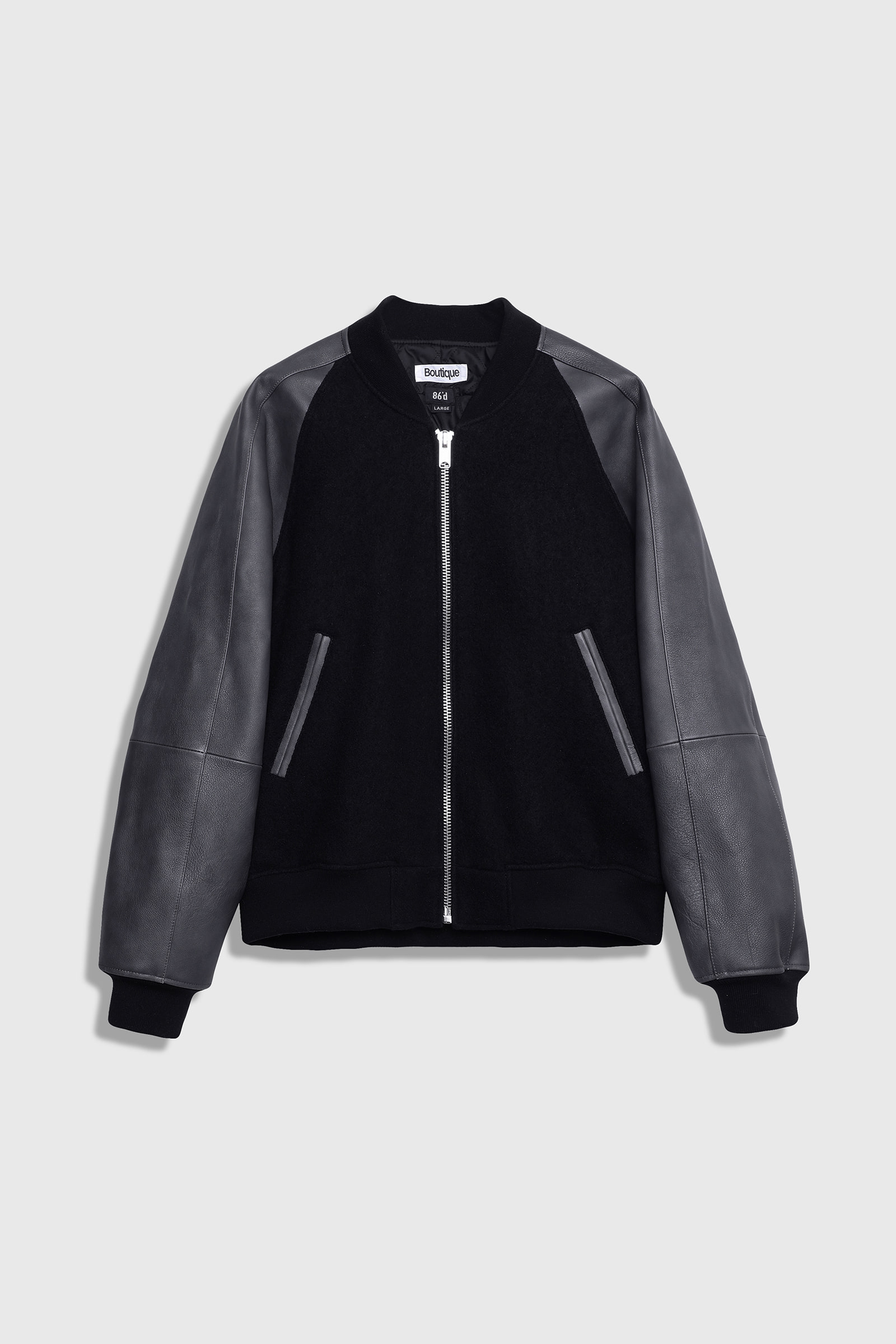 Boucle wool &amp; Leather Jacket